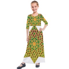 Star Pattern  Background Image Kids  Quarter Sleeve Maxi Dress by Pakrebo