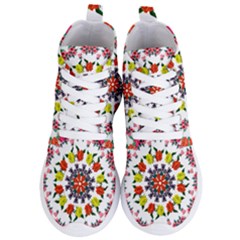 Tile Background Image Color Pattern Flowers Women s Lightweight High Top Sneakers by Pakrebo