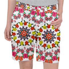 Tile Background Image Color Pattern Flowers Pocket Shorts