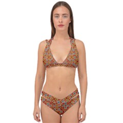 Tile Background Image Pattern Double Strap Halter Bikini Set by Pakrebo