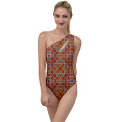 Tile Background Image Pattern To One Side Swimsuit by Pakrebo