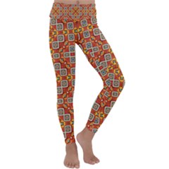 Tile Background Image Pattern Kids  Lightweight Velour Classic Yoga Leggings