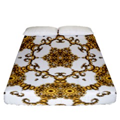 Fractal Tile Construction Design Fitted Sheet (queen Size) by Pakrebo