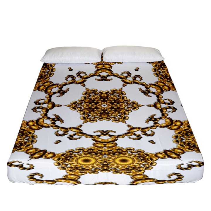 Fractal Tile Construction Design Fitted Sheet (King Size)