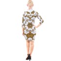 Fractal Tile Construction Design Quarter Sleeve Hood Bodycon Dress View2