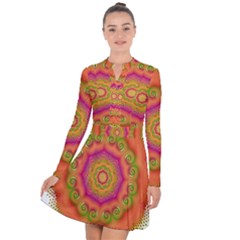 Pattern Colorful Abstract Long Sleeve Panel Dress by Pakrebo