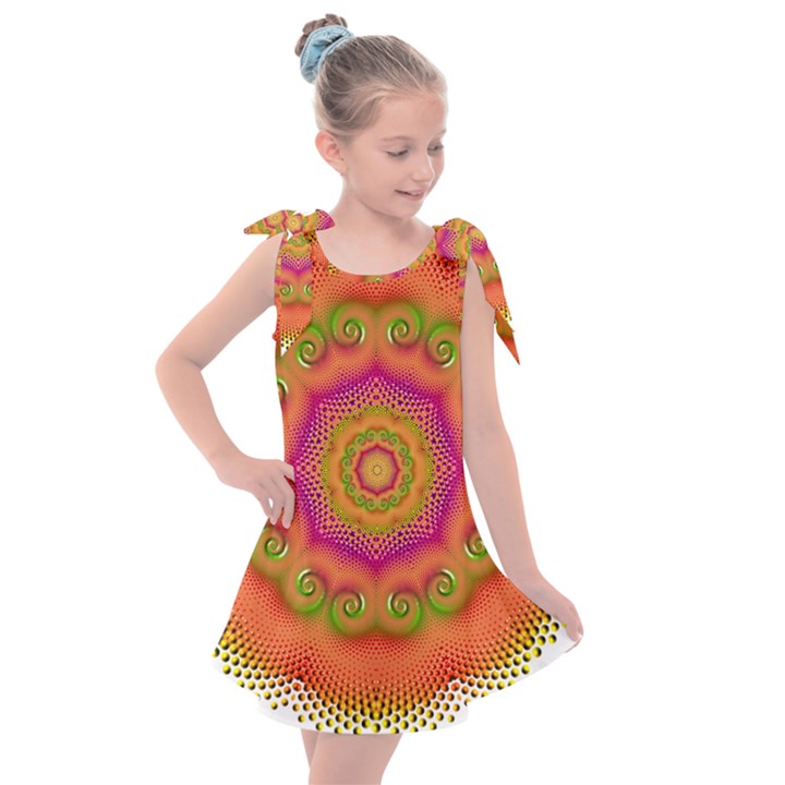 Pattern Colorful Abstract Kids  Tie Up Tunic Dress