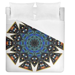 Fractal Tile Kaleidoscope Design Duvet Cover (queen Size) by Pakrebo