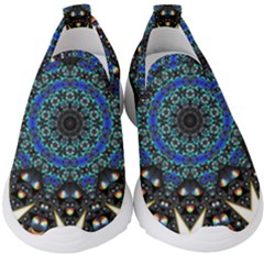 Fractal Tile Kaleidoscope Design Kids  Slip On Sneakers