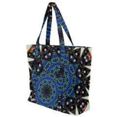 Fractal Tile Kaleidoscope Design Zip Up Canvas Bag