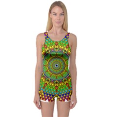 Tile Background Image Graphic Fractal Mandala One Piece Boyleg Swimsuit by Pakrebo