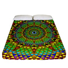 Tile Background Image Graphic Fractal Mandala Fitted Sheet (queen Size) by Pakrebo