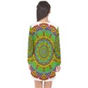 Tile Background Image Graphic Fractal Mandala Long Sleeve Chiffon Shift Dress  View2