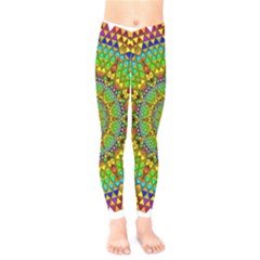 Tile Background Image Graphic Fractal Mandala Kids  Legging by Pakrebo