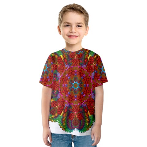 Mandala Fractal Graphic Design Kids  Sport Mesh Tee by Pakrebo