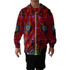 Mandala Fractal Graphic Design Hooded Windbreaker (kids) by Pakrebo