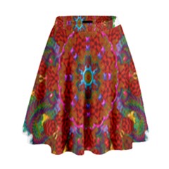 Mandala Fractal Graphic Design High Waist Skirt by Pakrebo