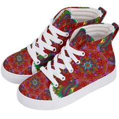 Mandala Fractal Graphic Design Kids  Hi-top Skate Sneakers by Pakrebo