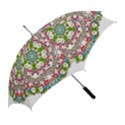 Floral Wreath Tile Background Image Straight Umbrellas View2