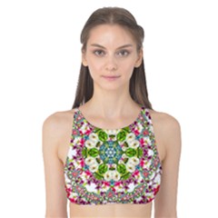 Floral Wreath Tile Background Image Tank Bikini Top by Pakrebo