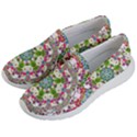 Floral Wreath Tile Background Image Women s Lightweight Slip Ons View2