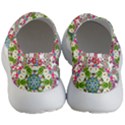 Floral Wreath Tile Background Image Women s Lightweight Slip Ons View4