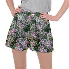 Ivy Lace Flower Flora Garden Stretch Ripstop Shorts