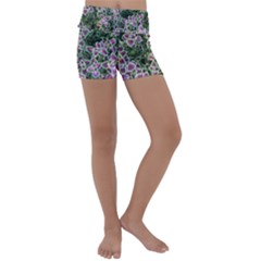 Ivy Lace Flower Flora Garden Kids  Lightweight Velour Yoga Shorts