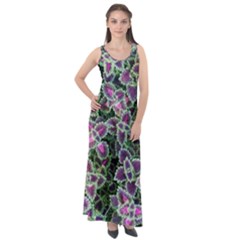 Ivy Lace Flower Flora Garden Sleeveless Velour Maxi Dress