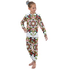 Tile Background Image Star Pattern Kids  Long Sleeve Set 