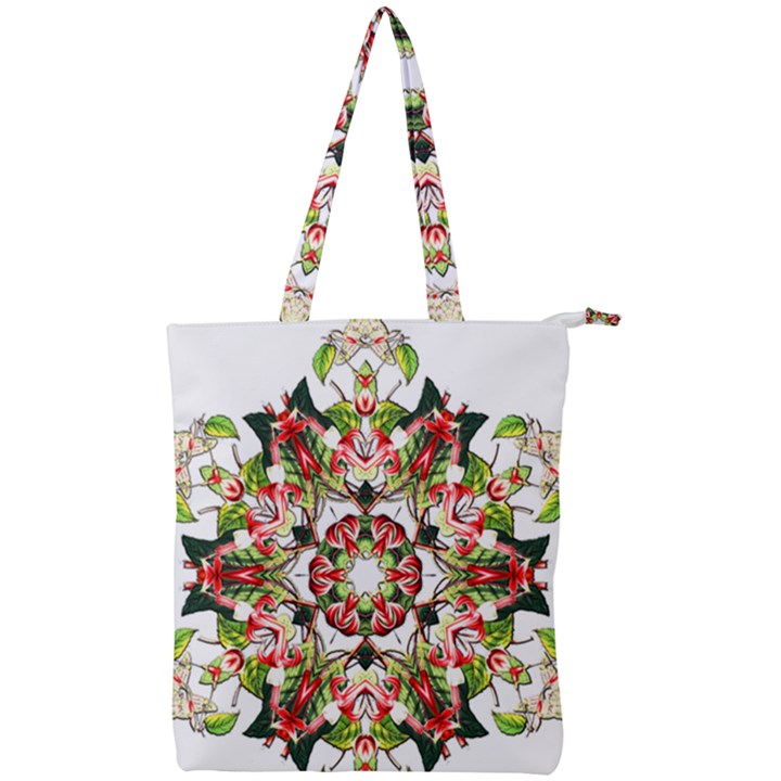 Tile Background Image Star Pattern Double Zip Up Tote Bag