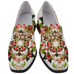 Tile Background Image Star Pattern Women s Chunky Heel Loafers