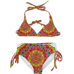 Pattern Button Logo Characters Kids  Classic Bikini Set