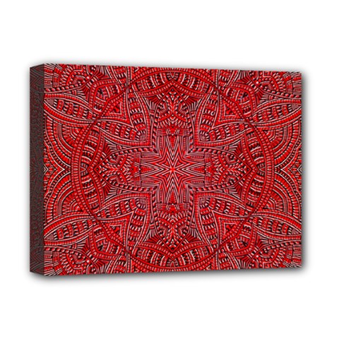 Tile Background Image Graphic 35 Red Deluxe Canvas 16  X 12  (stretched)  by Pakrebo