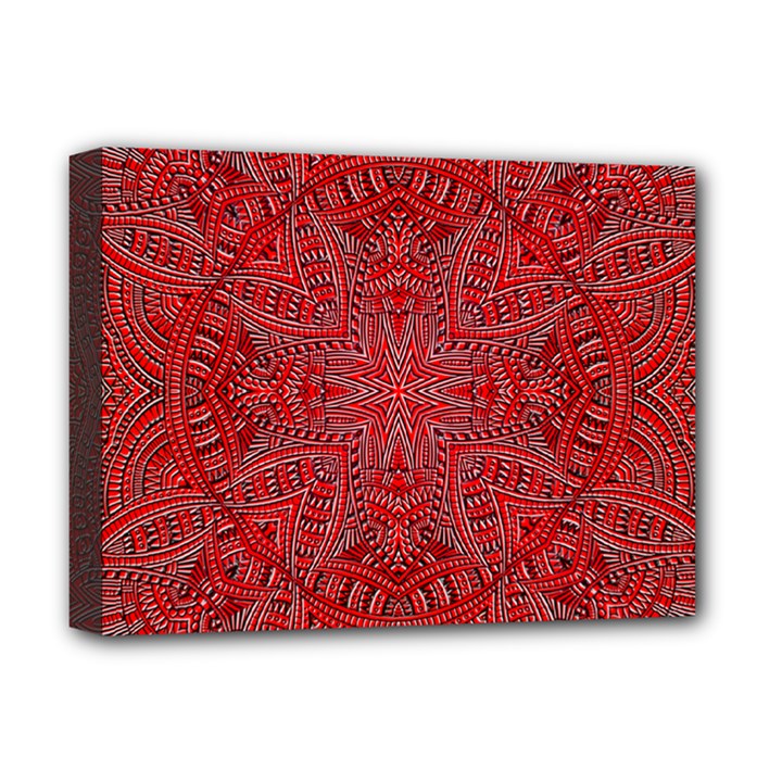 Tile Background Image Graphic 35 Red Deluxe Canvas 16  x 12  (Stretched) 