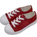 Tile Background Image Graphic 35 Red Kids  Low Top Canvas Sneakers View2