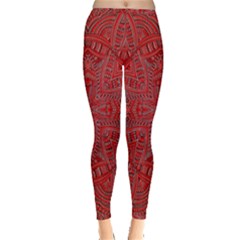 Tile Background Image Graphic 35 Red Inside Out Leggings by Pakrebo