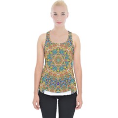 Colorful Pattern Color Piece Up Tank Top by Pakrebo