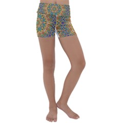 Colorful Pattern Color Kids  Lightweight Velour Yoga Shorts