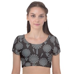 Zappwaits Velvet Short Sleeve Crop Top  by zappwaits