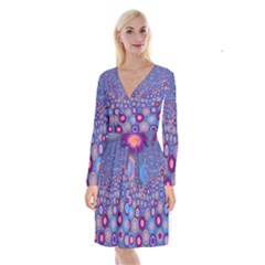 Zappwaits Spirit Long Sleeve Velvet Front Wrap Dress