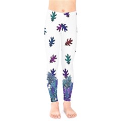 Blue Purple Leaves Kids  Legging by LoolyElzayat