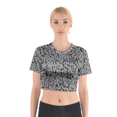 Black And White Abstract Cotton Crop Top by retrotoomoderndesigns