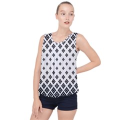 Black And White Tribal Bubble Hem Chiffon Tank Top