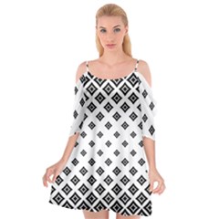 Black And White Tribal Cutout Spaghetti Strap Chiffon Dress by retrotoomoderndesigns