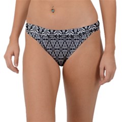 Black And White Filigree Band Bikini Bottom