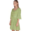 Green Gingham Velour Kimono Dress View2