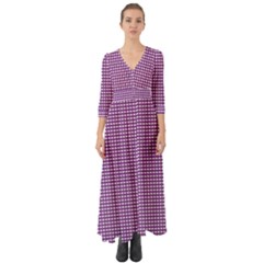 Purple Gingham Button Up Boho Maxi Dress