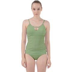 Green Gingham Cut Out Top Tankini Set by retrotoomoderndesigns