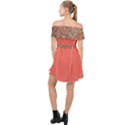 Coral Marble Off Shoulder Chiffon Dress View2